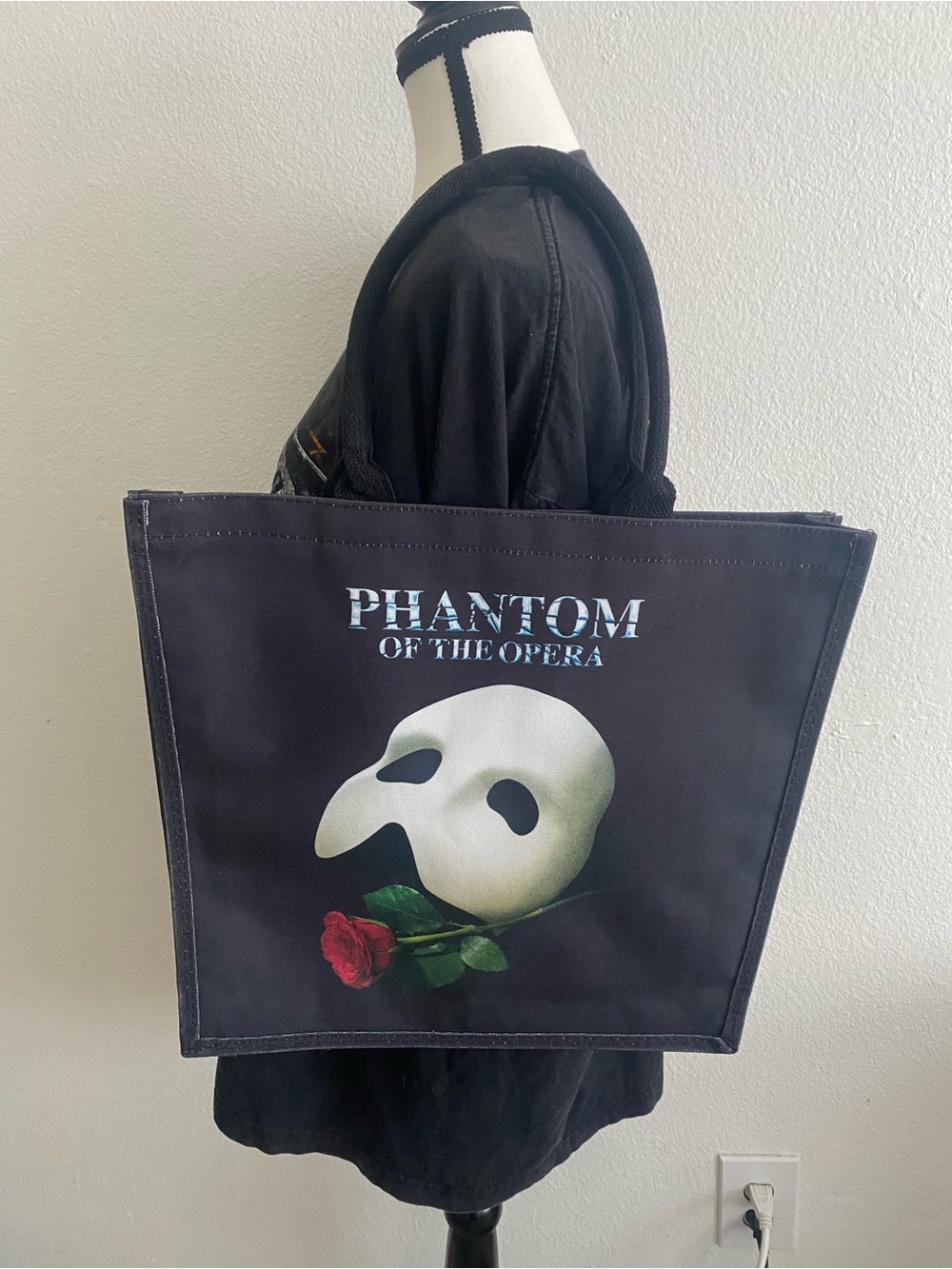 Phantom of the Opera Black Graphic Tote Bag